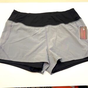 COPY - NWT Women’s Attivo Black & Gray Polyester & Spandex Running Shorts Size …